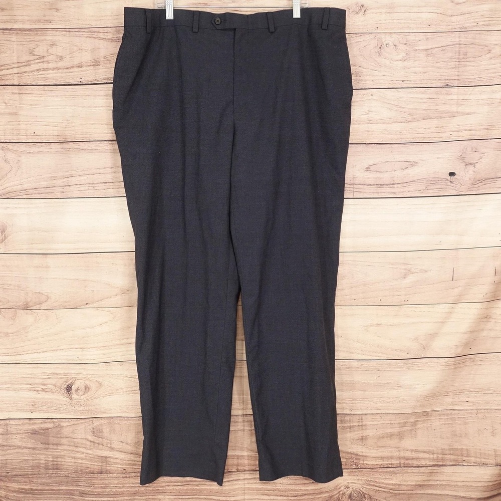 Ralph Lauren Dress Pants Mens 42x32 Blue Regular Fit Stretch Flat Front